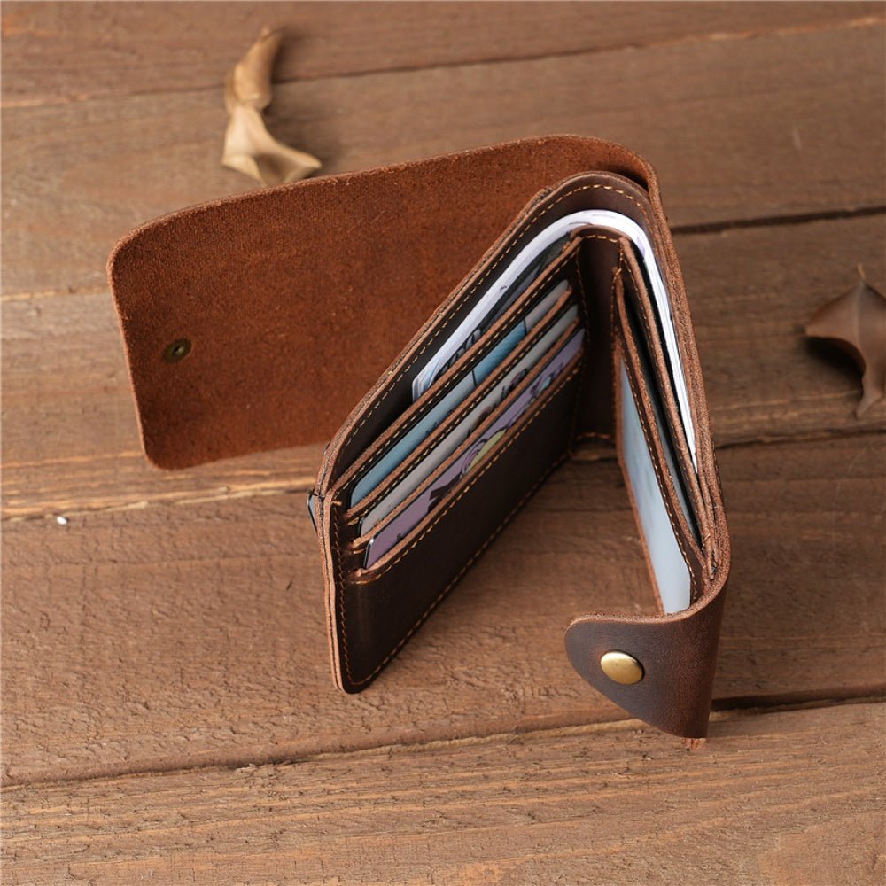 Vintage Crazy Horse Leather Wallet - DOROCHEY
